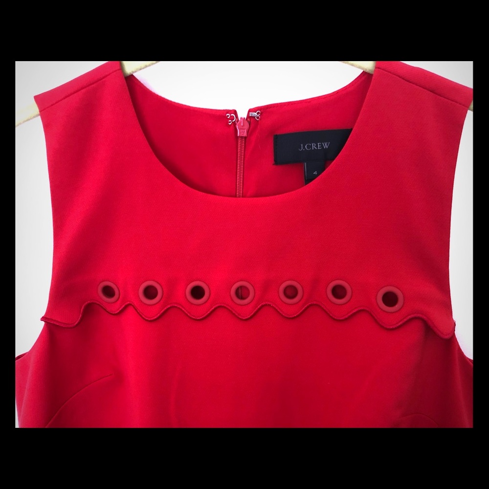 NWOT J. Crew Red Grommet Dress - Size 4